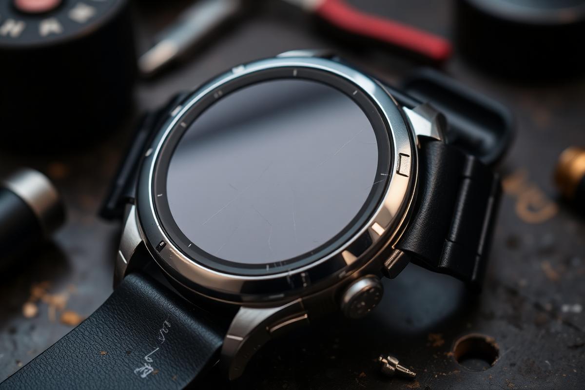 Chytré hodinky Samsung Galaxy Watch s poškrábaným displejem a rámečkem